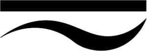 AC DC sign, represented with a horizontal bar over a curly line, looking like a wave.